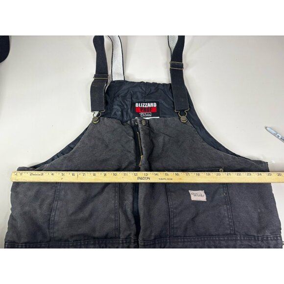 Vintage Walls Blizzard Pruf Canvas Insulated Bib Overalls Mens XXL Black GUC - Picture 8 of 14